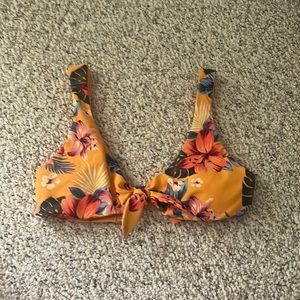 Tropical floral bikini top
